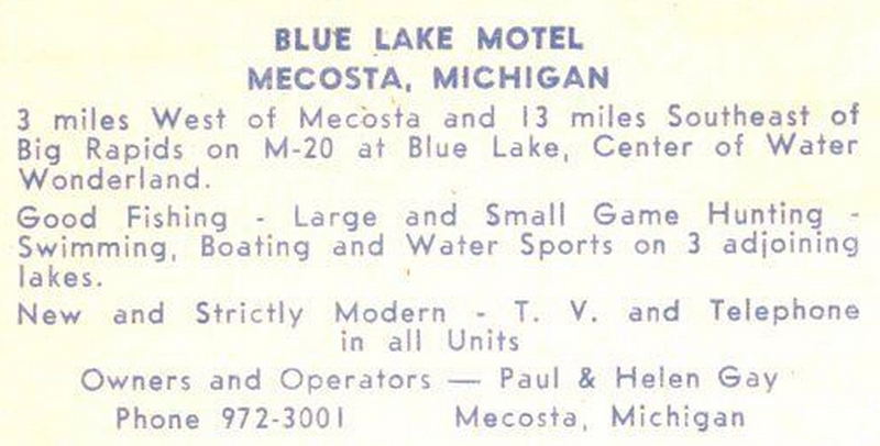 Blue Lake Motel - Vintage Postcard